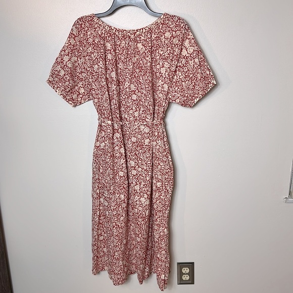 NEW Faherty Carmel floral button front self belt tie dress Spice Sunrise Floral - Picture 10 of 16